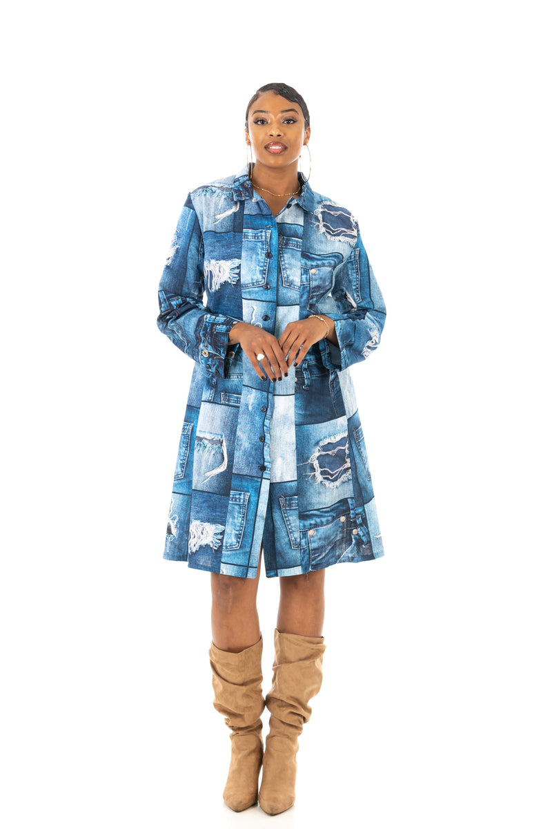 One piece dress with button down – Styles of Imagination Fashions